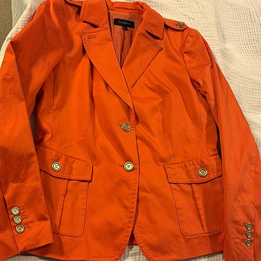Talbots orange jacket size 10